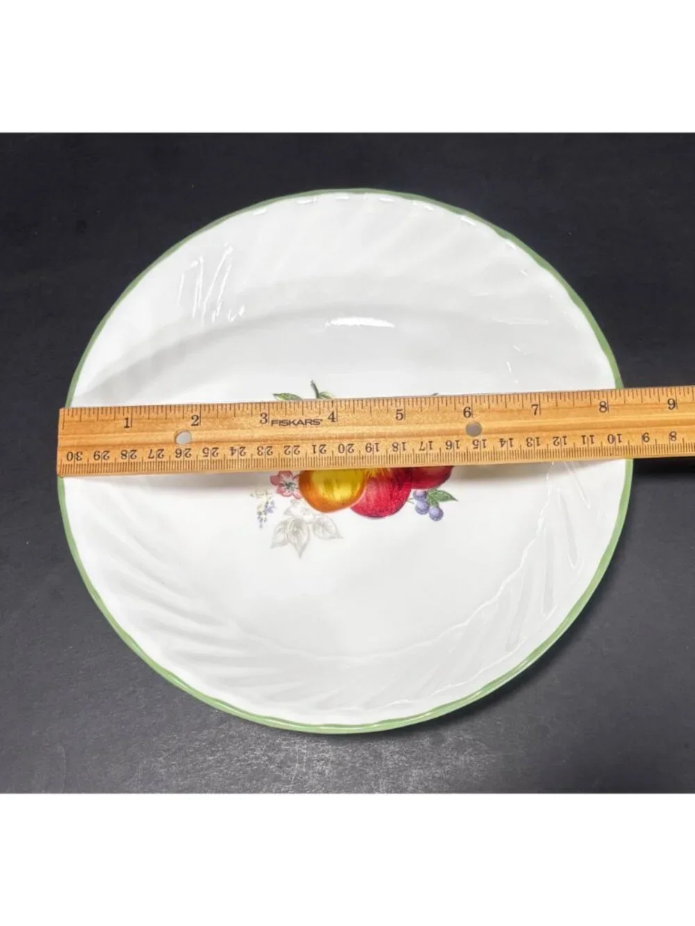 Corelle By Corning Chutney Pasta Bowl With Fruit Design & Green Rim VTG 05